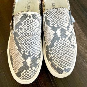 J Crew Snakeskin Slip On Sneakers size 6